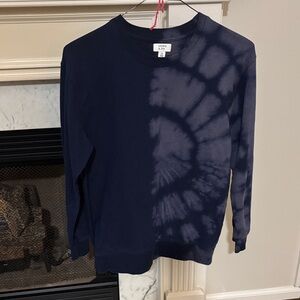 crown and ivy navy tie dye tunic length sweatshirt
